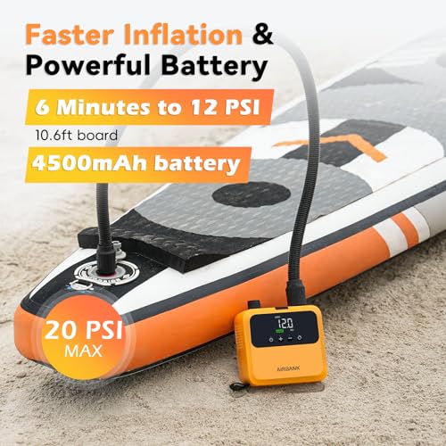 Mini Paddle Board Pump Electric Inflator 20 PSI Lightweight Portable