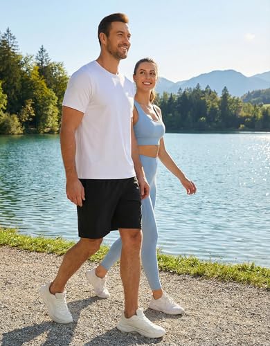 Unisex Tear Away Athletic Shorts - 9 Inch Snap-On Post Knee Hip Recovery Lounge Pants - Large Black