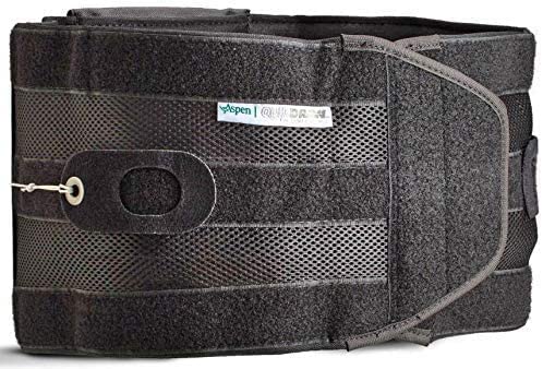 ASPEN Quikdraw PRO Back Brace Black Medium - Lumbar Support for Lower Back Pain