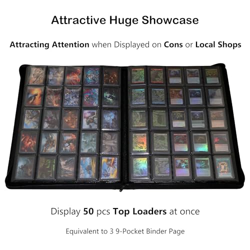 Alteagle Black 25-Pocket Top Loader Card Binder Album Holds 1000 3x4 Cards