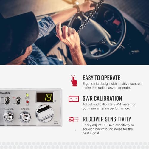 CB Radio Cobra 29 LTD Classic AM/FM Emergency Communication - 40 Channels, Instant Channel 9, 4W, Black - Variation: Standard, 29 LTD Classic, CB Radio