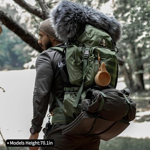 Mardingtop 60L Military Internal Frame Backpack Khaki - Tactical Hiking Pack