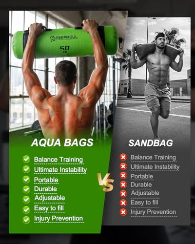 Diamond Green 3-Pack Water Weights for Full-Body Fitness - Portable Aqua Bags