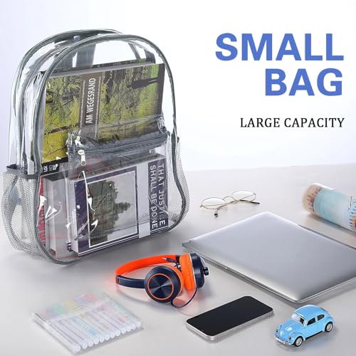 WILLBOND 12 Pack Clear Transparent PVC Backpacks with Multicolor Trim - See-Through School & Stadium Bags