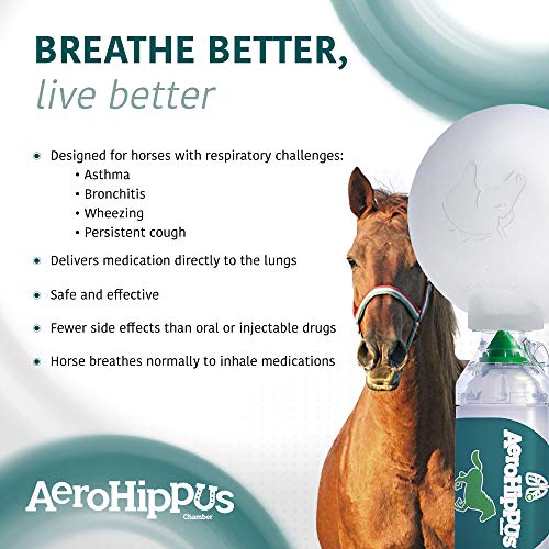 AEROHIPPUS Equine Aerosol Chamber with Flow-Vu Inhaler for Horse Respiratory Relief