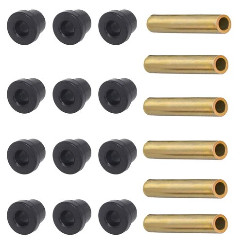 WLOOD Bushing and Sleeve Kit for Club Car DS and EZGO TXT 1994-UP, Golf Cart Front or Rear Leaf Spring & Front Upper A Arm Suspension fit Club Car DS Models Gas (6 metal spacers 12 bushings)