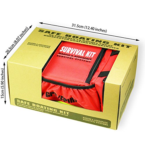 Goglobe Boat Safety Kit with Throw Rope, First Aid, Signal Mirror & More