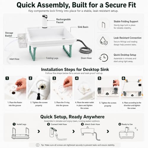 Portable Hand Washing Station with 2x15L Foldable Water Bags for Camping and Outdoor Use