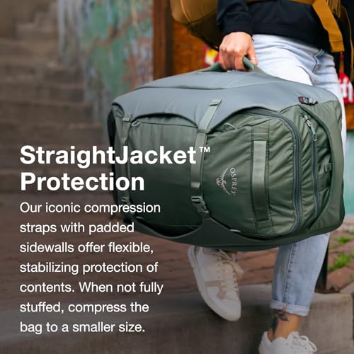 Carry-On Travel Backpack 46L with Compression & Padded Laptop Sleeve – Green