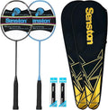 Senston N80 Carbon Fiber Badminton Racket Black+Blue, 79g Lightweight Set