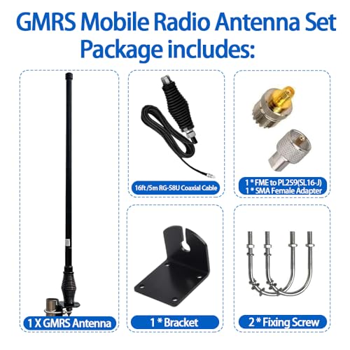 GTOMNI 25-Inch GMRS Mobile Radio Antenna | Heavy Duty Off-Road Vehicle Antenna