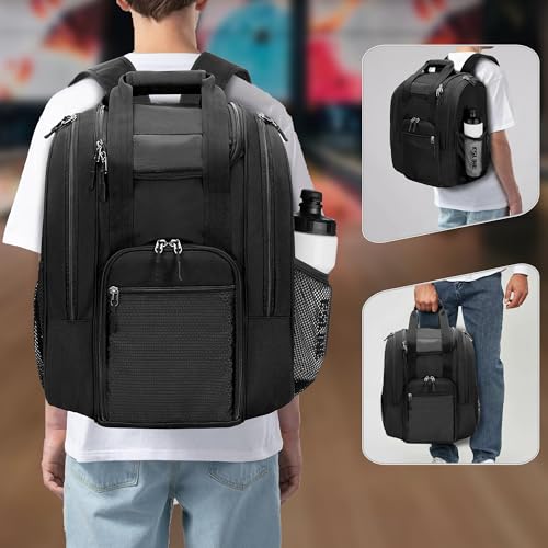 Bowling Ball Backpack with Shoe Compartment and Padded Storage - Fits One Ball