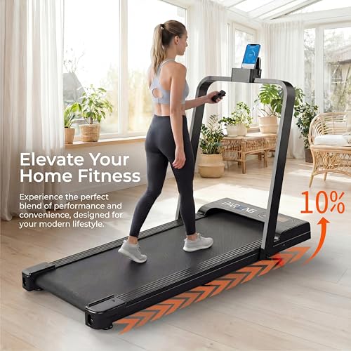 BARWING Foldable Incline Walking Pad Treadmill with Handles, 3.0HP Quiet Motor, 7.5 MPH, Black