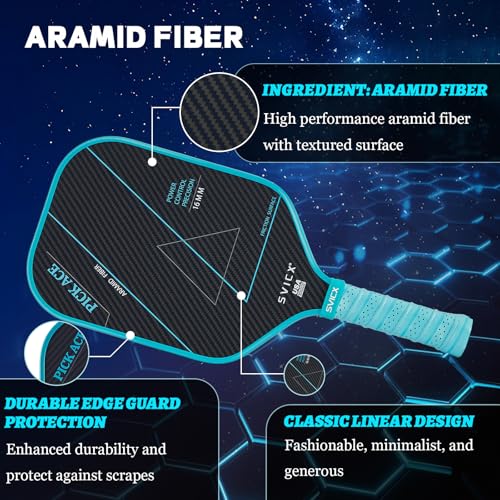 Pink & Teal Green Carbon Fiber Pickleball Paddle Set 16mm USAPA Approved