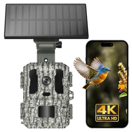 Misstech 4K UHD Solar Trail Camera with Tree Camo, 0.1s Motion Activation, 1-Pack
