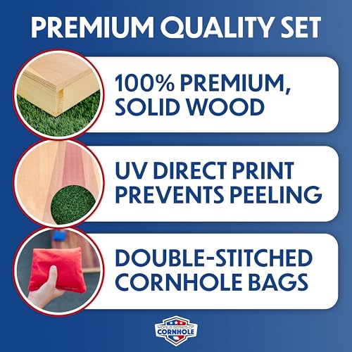 World Series of Cornhole Regulation Size Cornhole Boards - Two Tuned Triangle, Lightweight & Durable All-Wood Set