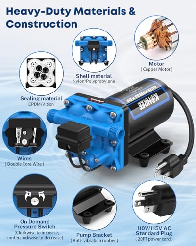 Kohree 110V Self-Priming Water Pressure Pump 5.5 GPM 55 PSI - Model Variation