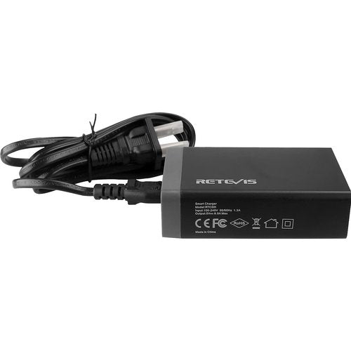 Retevis 5-Port USB Wall Charger Radio Charging Station Compatible with RT68 RB28 RT19 RT22P NR10 RT18 RT22S H777 RB89 RT86 RT45P RB29 Baofeng Cobra HYT Walkie Talkies and iPhone (1 Pack)
