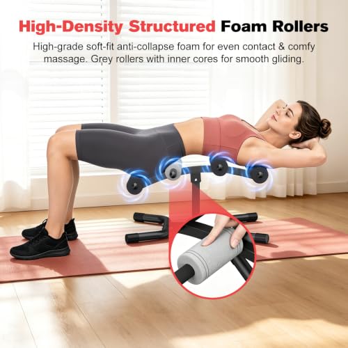 Mini Inversion Table with Rollers Black - Spinal Decompression & Back Stretching Equipment