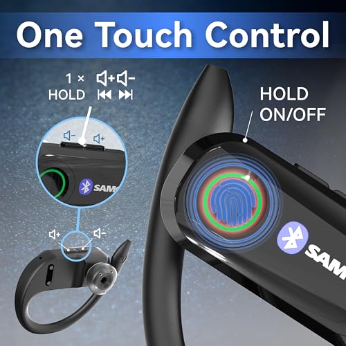 SAMCOM X7 6-Pack Bluetooth Headsets for Walkie Talkies, 2 Pin K Plug, Business Communication