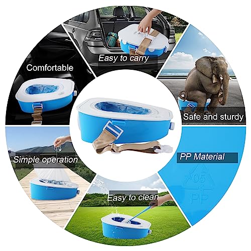 YQJ Blue Portable Car Toilet Emergency Urinal for Camping Travel & Traffic Jam