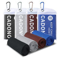 Cooling Towel 4 Pack - Black Deep Blue Deep Grey Brown 40x12 Inches Soft Breathable Ice Towel