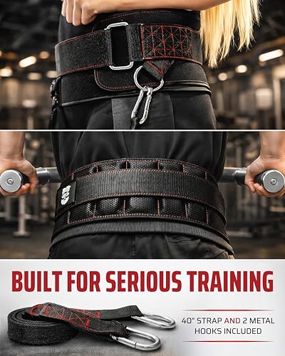 THEFITGUY Dip Belt & Dumbbell Straps Bundle for Heavy Weight Loading