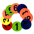 GSi 8" Numbered Poly Spot Markers (1-10), Anti-Skid, Durable, Non-Toxic Floor Dots for Math, Classroom & PE. Bright, Washable Sitting Spots for Preschool & Training (Pack of 10).