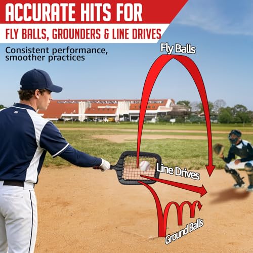 ZEALFEEL Red Fungo Baseball Racket 26 OZ for Fly Balls & Practice