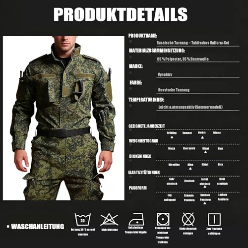 Russian Camouflage Tactical Suit Large - Men’s Combat Outdoor Clothing