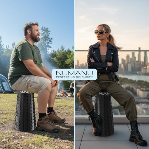 3XL Cushioned Collapsible Stool with Waterproof Bag - 1000 lbs Capacity, 23.2" Tall, Foldable Seat for Big & Tall Adults - Variation: 3XL 23.2" + Cushion & Bag