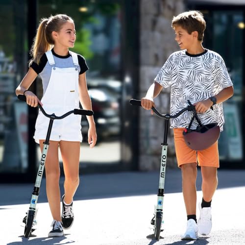 Micro Kickboard Speed Deluxe Foldable Scooter for Teens & Adults - Clay, 180mm PU Wheels, Adjustable Handlebar, Up to 220 lbs