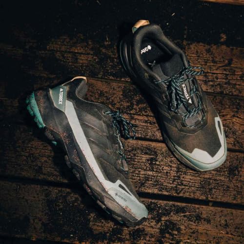 adidas Men's Terrex Skychaser AX5 Gore-Tex Hiking Shoes Black/Carbon/Pure Teal - Lightweight Waterproof Trail Footwear