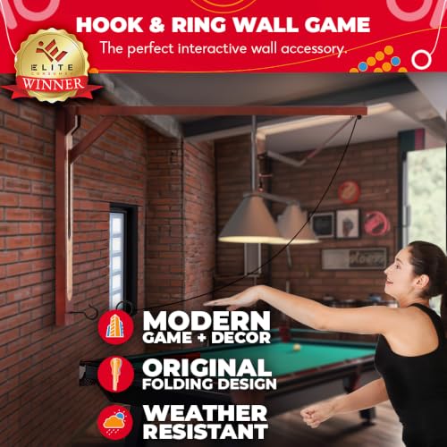 Swooc Hideaway Hook and Ring Wall Game – Weather-Resistant Indoor & Outdoor Ring Toss for Adults & Kids