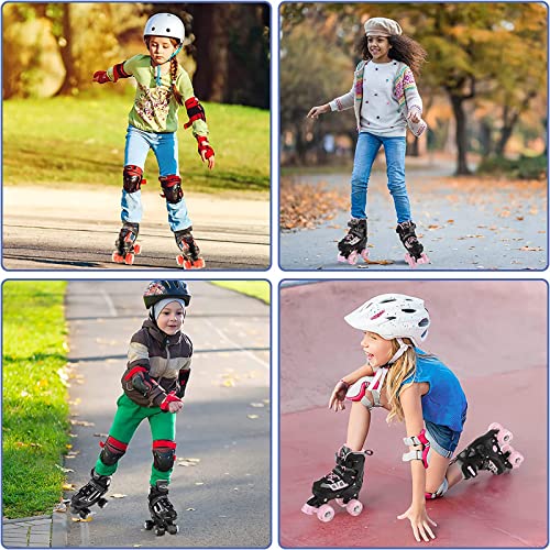 Green Adjustable Kids Roller Skates for Boys & Girls, 4 Sizes, Light-Up Wheels - Small (10-13US)