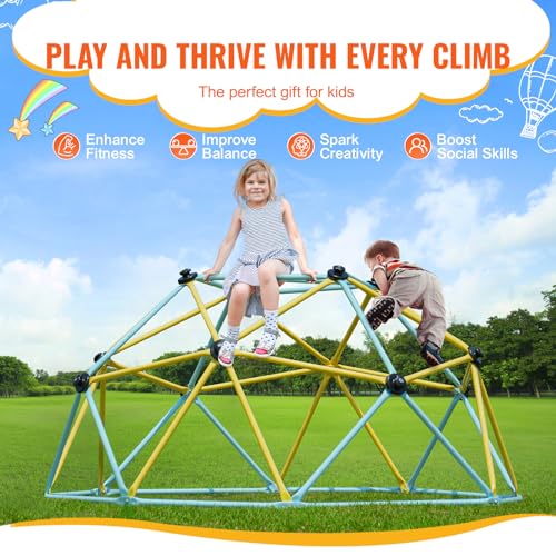 VEVOR 6FT Geometric Climbing Dome for Kids - Indoor & Outdoor Playground Equipment