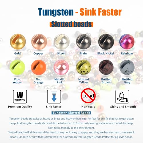 Gold Slotted Tungsten Beads for Fly Tying 2.8mm - 50 Pack