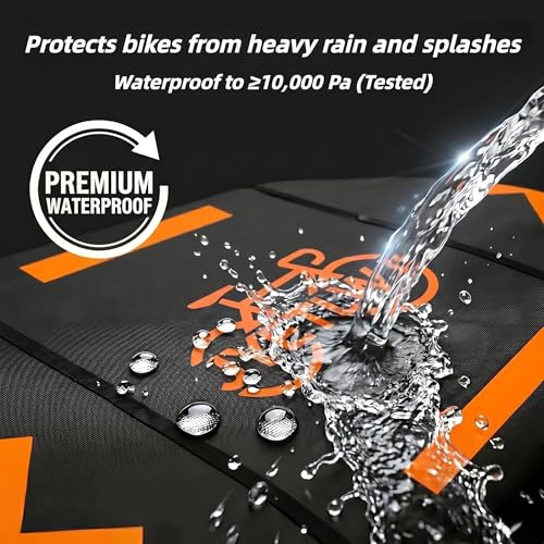 Heavy Duty Waterproof Bicycle Cover for 2 Bikes on Car Rack - Windproof & Reflective