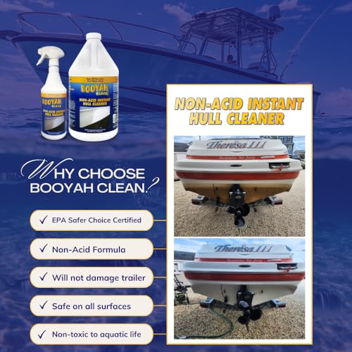 Non-Acid Marine Hull Cleaner 128 Fl Oz - Water & Stain Remover, Safe for All Surfaces