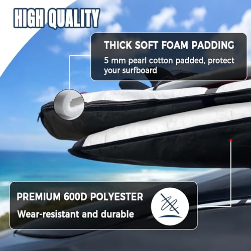 Waterproof Surfboard Bag with Zippers & Shoulder Strap - Fits Most Boards
