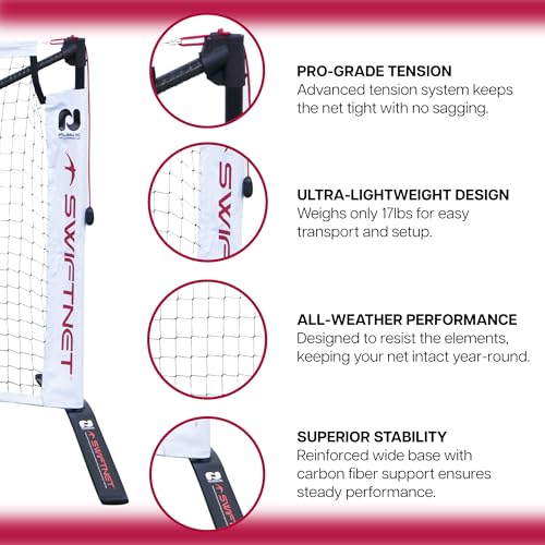 Portable Pickleball Net System with Carbon Fiber Frame - Regulation Size for Indoor & Outdoor Play