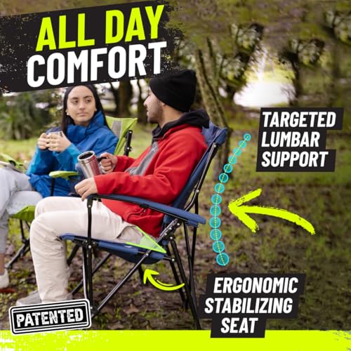 Strongback Elite Camping Chair with Lumbar Support - Black/Grey