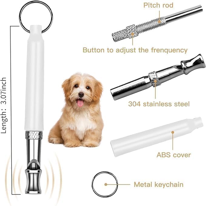 Senlong Dog Whistle Training Set - Adjustable Silent Whistles with Black Lanyard for Effective Bark Control