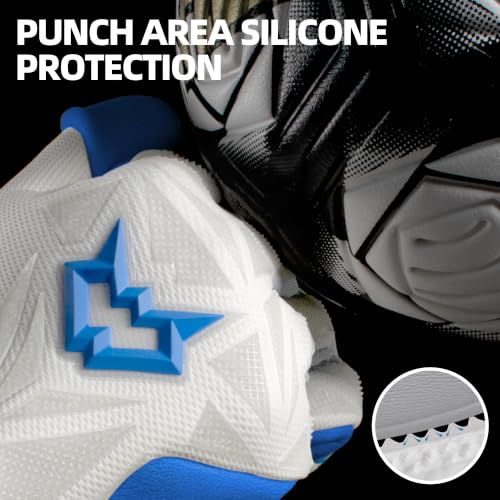 Blue WVVOU Goalkeeper Gloves for Adults & Youth Soccer - 8 Size, Breathable, High Grip Latex