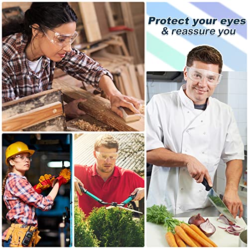 WFEANG 6-Pack Clear Over Eyeglasses Safety Glasses ANSI Z87.1 Bulk Pack