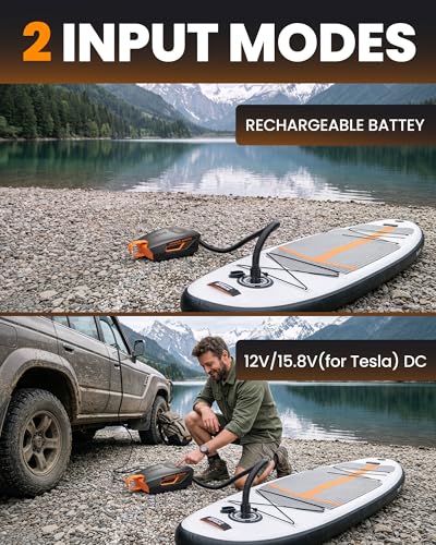 Portable Electric Paddle Board Pump 74Wh Fast Inflator & Deflator for SUPs
