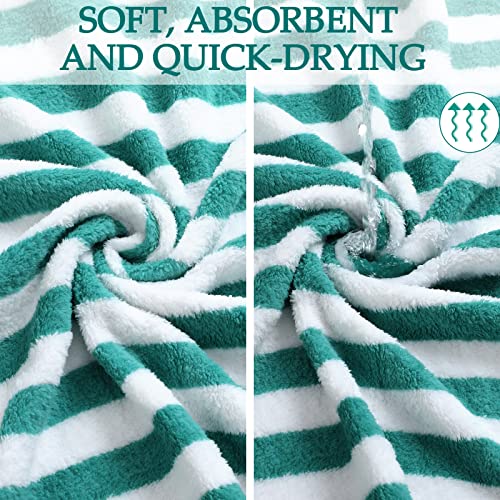 Moukeren 30 Pack Oversized Beach Towels 59 x 28 Inch Stripe Bulk - Quick Dry, Soft & Vibrant
