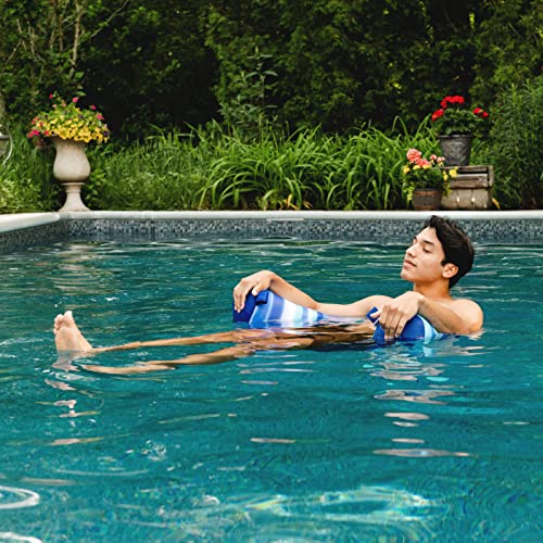 Pool Float Noodle Sling with Support and Drink Holder - Blue Mesh