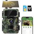 Solar Trail Camera 4G LTE 64MP 2K HD Night Vision Live Streaming Wildlife Camera