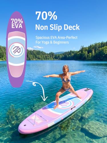 Inflatable Paddle Board 10' Ultra-Light SUP for Beginners - Light Purple